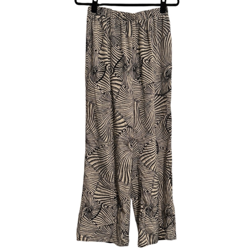 🌻 SHEIN Abstract Seashell Print Flowy Pants with Front Slits